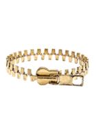 Romwe Gold High Polished Retro Punk Zip Bangle