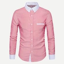 Romwe Men Curved Hem Striped Shirt