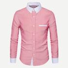 Romwe Men Curved Hem Striped Shirt