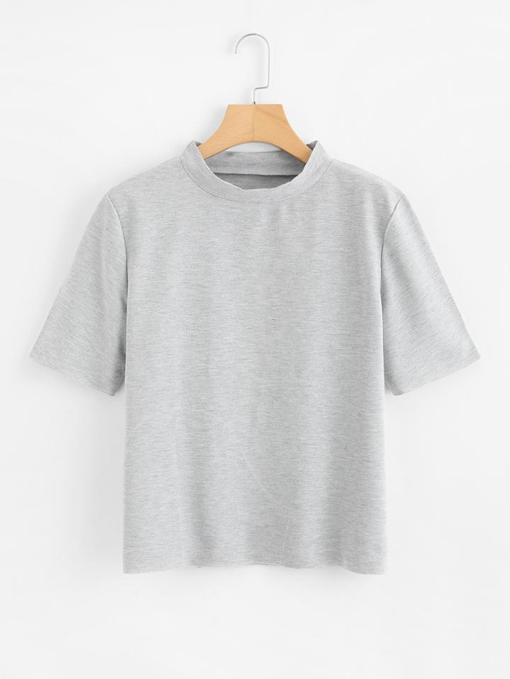 Romwe Stand Neck Tee