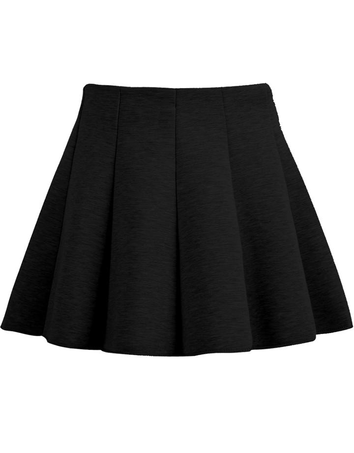 Romwe Pleated Slim Black Skirt