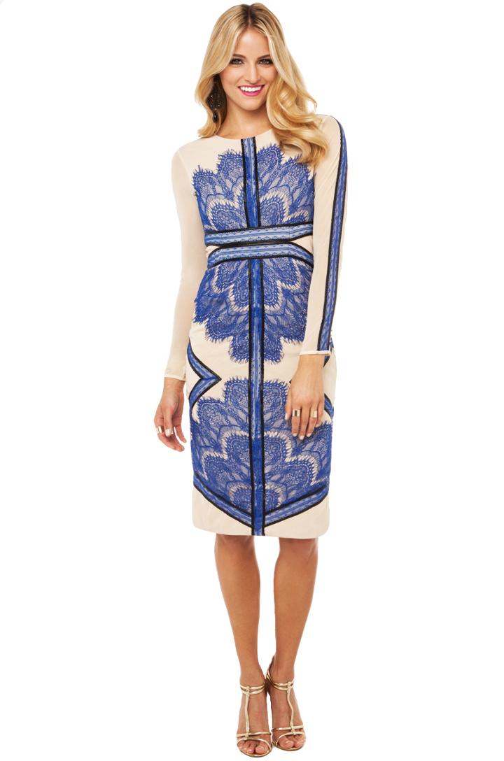 Romwe Lace Long-sleeve Slim Dress