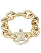 Romwe Gold With Diamond Chain Bracelet