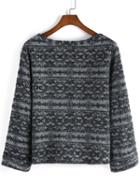 Romwe Long Sleeve Vintage Print Sweatshirt