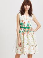 Romwe White Floral Sleeveless Open Back A Line Dress