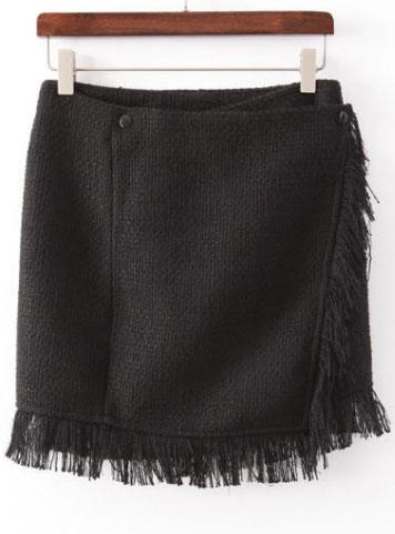 Romwe Tassel Bodycon Skirt