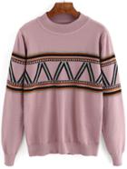 Romwe Tribal Print Jersey Sweater