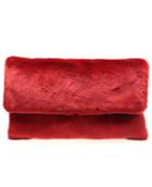 Romwe Elegant Magnetic Buckle Wine Red Clutches