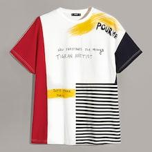 Romwe Guys Cut-an-sew Short Sleeve T-shirt