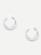 Romwe Silver Circle Crisscross Hoop Earrings