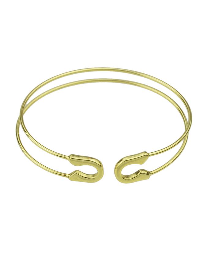Romwe Gold Adjustable Cuff Bracelet