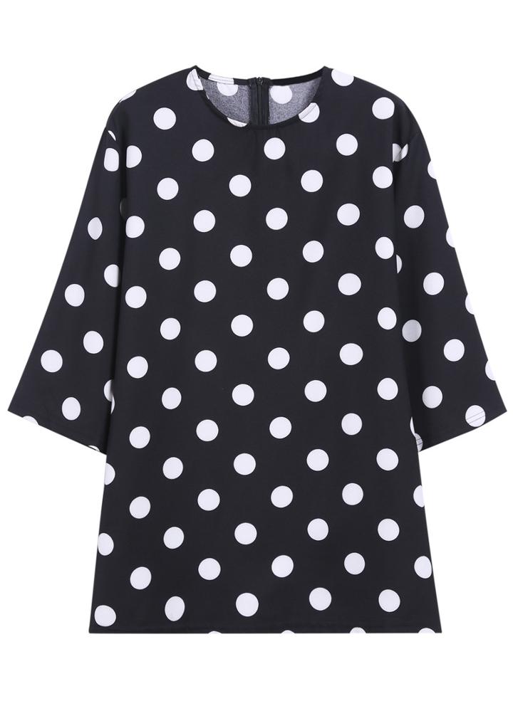 Romwe Polka Dot Loose Dress