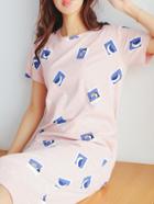 Romwe Bird Print Split Side Night Dress