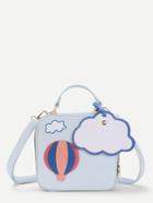 Romwe Clouds Decorated Zip Around Pu Cross Body Bag