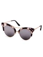 Romwe Marble Clear Frame Grey Cat Eye Sunglasses