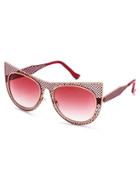 Romwe Red Hollow Frame Cat Eye Sunglasses
