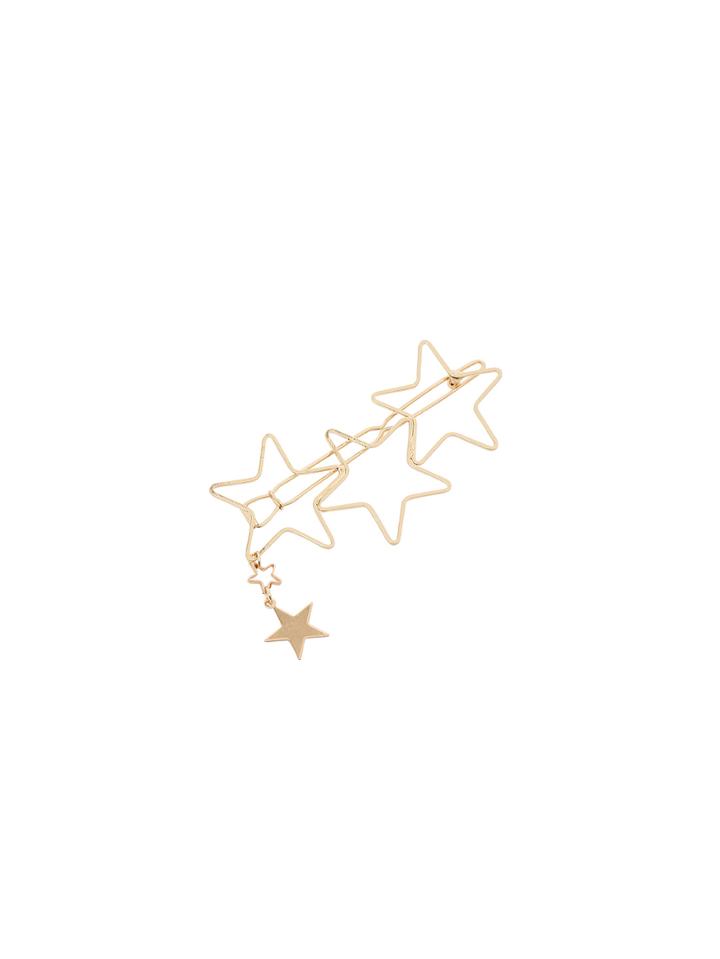 Romwe Gold Geometric Star Barrettes Hairwear