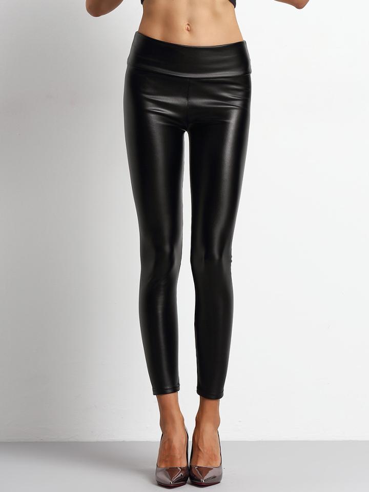 Romwe Elastic Waist Skinny Pant