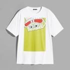 Romwe Guys Shorts Sleeve Cartoon Tee