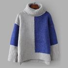 Romwe Colorblock Drop Shoulder High Low Sweater