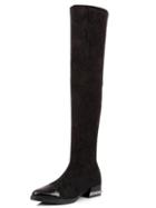 Romwe Black Lace Knee Boots