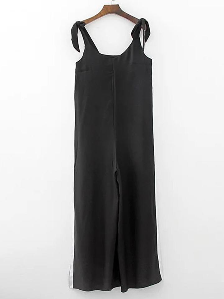 Romwe Cami Straps Tie Detail Jumpsuit