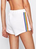 Romwe Rainbow Stripe Tape Side Shorts