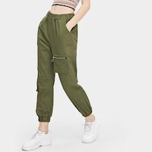 Romwe Zip And Pocket Detail Pants