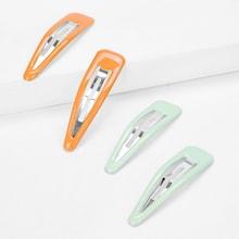 Romwe Two Tone Hair Clip Set 2pairs
