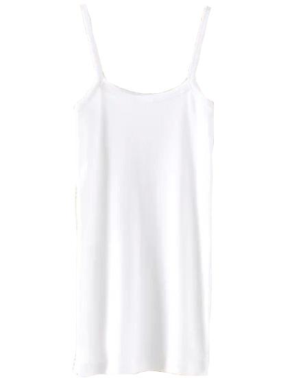 Romwe White Spaghetti Strap Both Sides Of The Same Vest