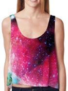 Romwe High Low Galaxy Print Tank Top