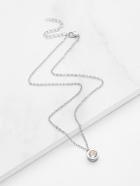Romwe Gemstone Round Pendant Chain Necklace