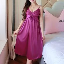 Romwe Contrast Lace Bow Front Cami Dress