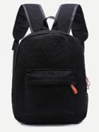 Romwe Lace Black Front Pocket Backpack