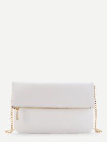 Romwe Zipper Front Flap Chain Bag