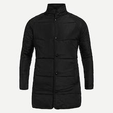 Romwe Men Raglan Sleeve Solid Puffer Coat