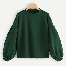 Romwe Bishop Sleeve Drop Shoulder Jumper