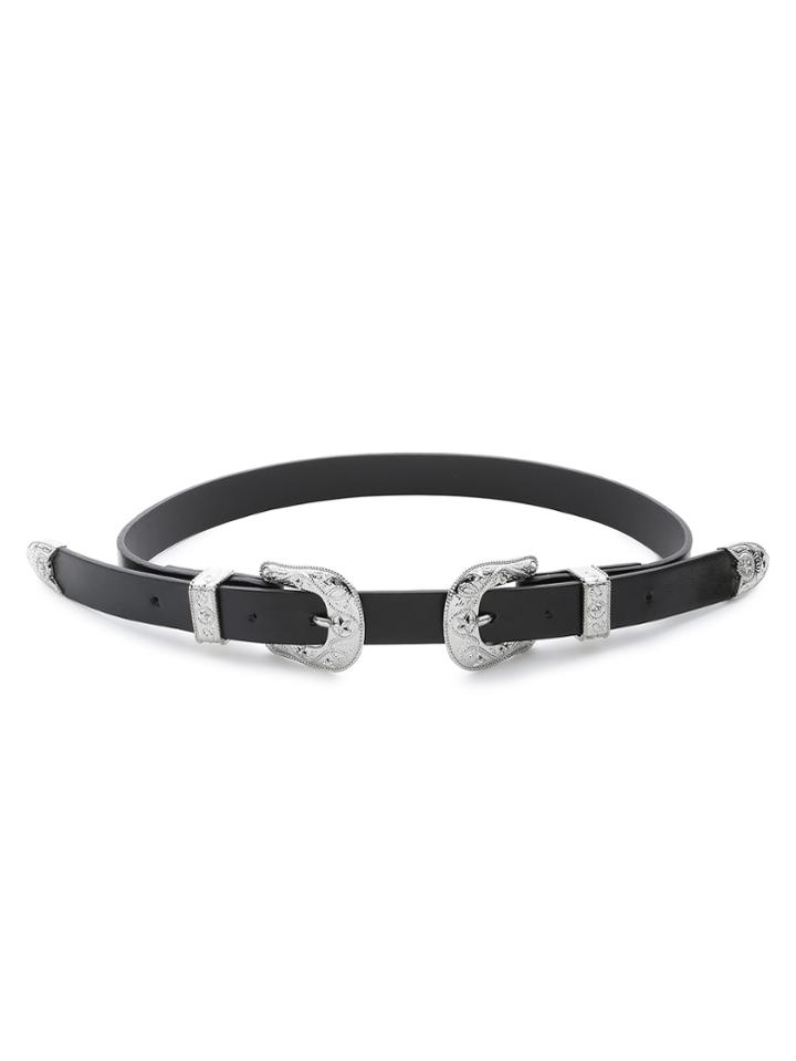 Romwe Silver Vintage Pattern Buckle Belt