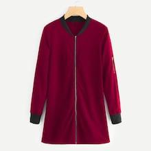 Romwe Zip Decoration Coat