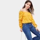 Romwe Off The Shoulder Solid Blouse