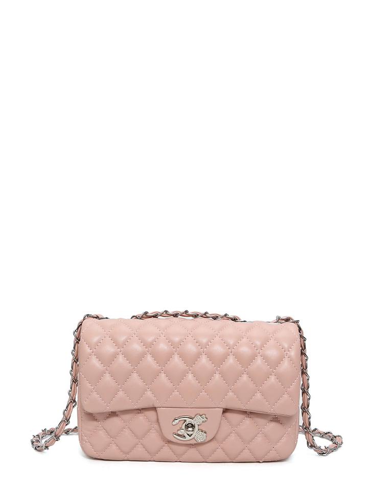 Romwe Quilted Detail Chain Bag