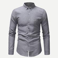 Romwe Guys Solid Skinny Shirt