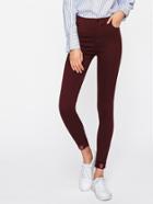 Romwe Rolled Up Letter Patch Skinny Pants
