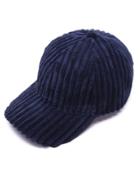 Romwe Navy Solid Color Soft Corduroy Winter Baseball Cap