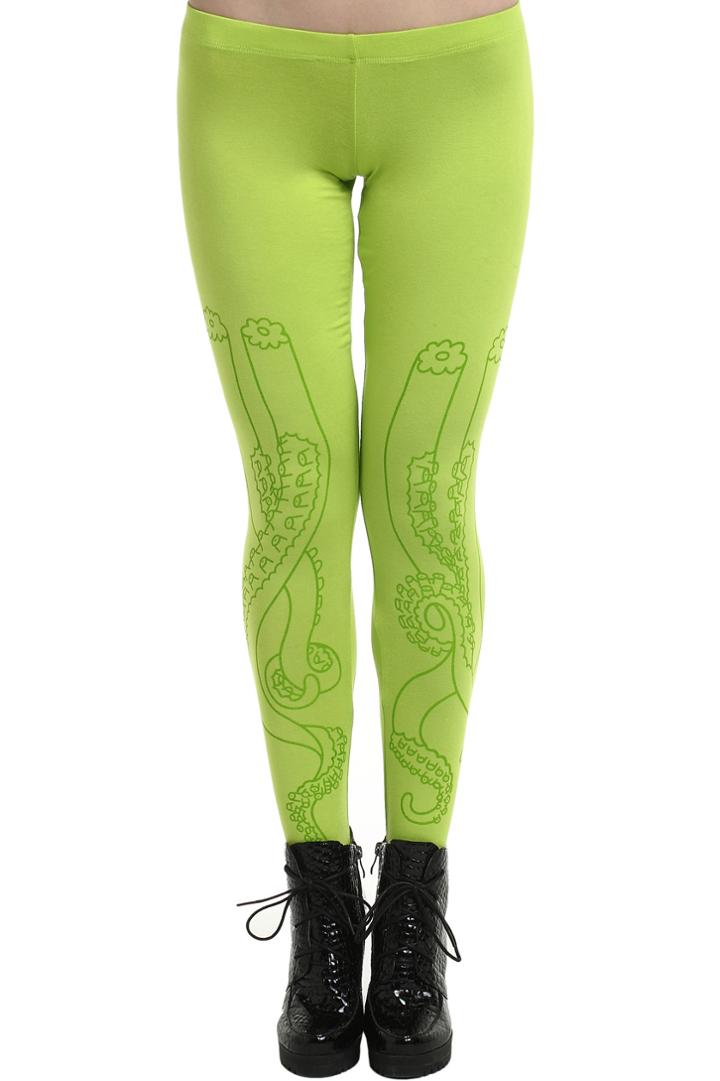 Romwe Romwe Octopus Print Light Green Leggings