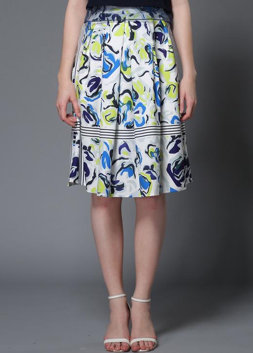Romwe Floral Chiffon Midi Skirt