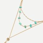 Romwe Stone Detail Lariats Chain Necklace