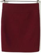 Romwe Elastic Waist Bodycon Burgundy Skirt