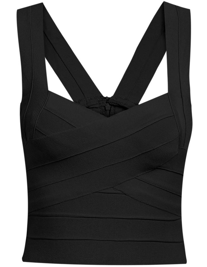 Romwe Strap Bandage Crop Black Cami Top