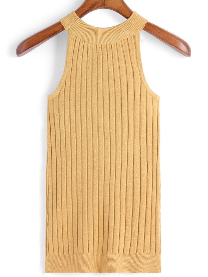 Romwe Halter Slim Sweater Vest